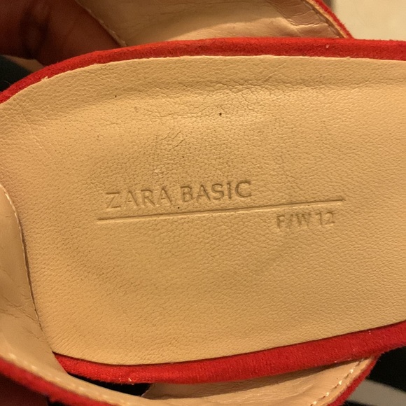 ZARA BASIC RED ANKLE STRAP HEELS - Picture 6 of 9